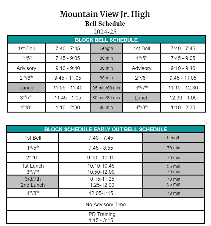 Corrected Bell Schedule 