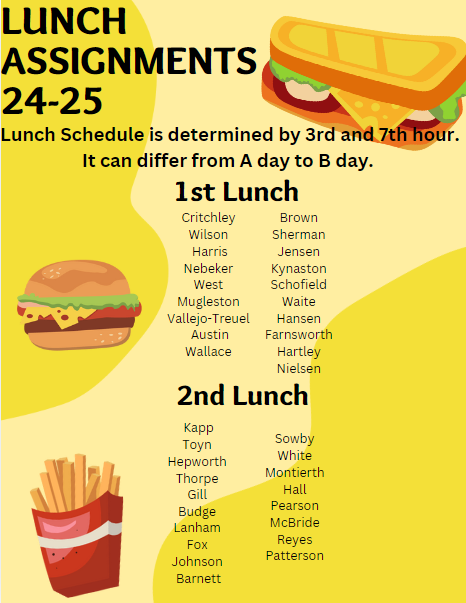 FINAL LUNCH SCHEDULE 